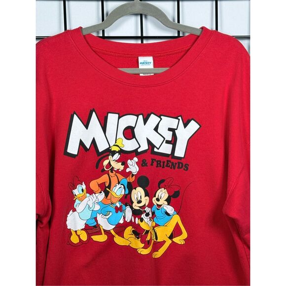 Vintage Disney Mickey And Friends Sweatshirt Womens XL (15-17) Red Character EUC - Picture 2 of 8